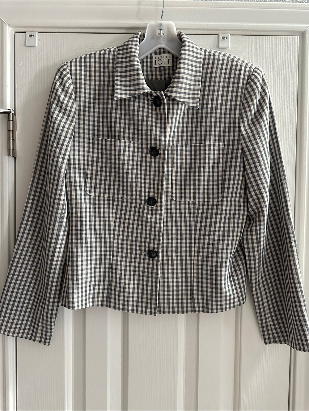 Y2K 2000s LOFT Gingham Blazer Jacket 6P Classic Preppy Chic Academia Capsule